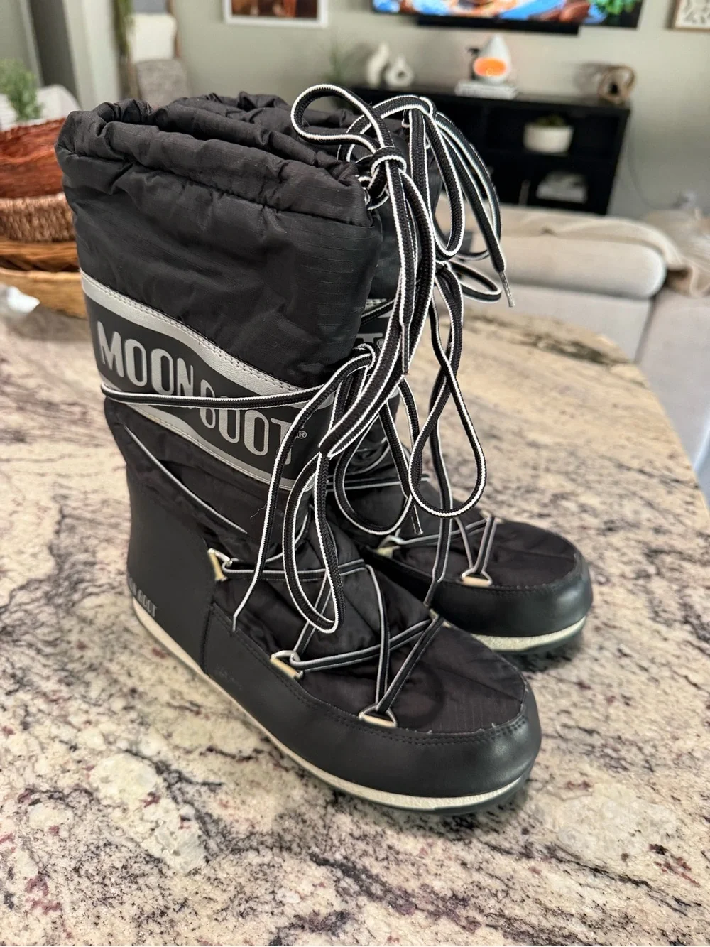 Moon Boot Kids Black Lace-Up Insulated Snow Boots